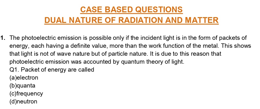 CBSE Class 12 Case Study