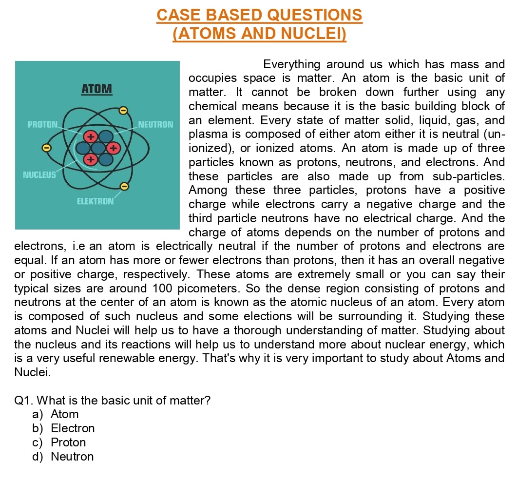 CBSE Class 12 Case Study