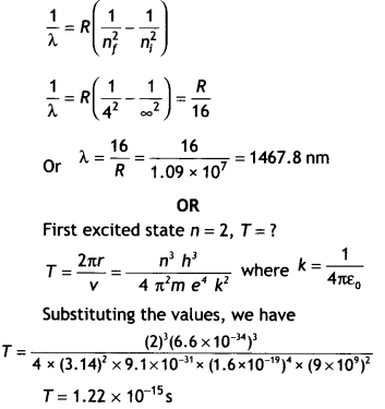 Class 12 Physics Important Questions Chapter 12 Atoms 1